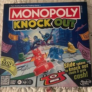 Monopoly Knock Out Board Game by Hasbro - Red, Blue, Green